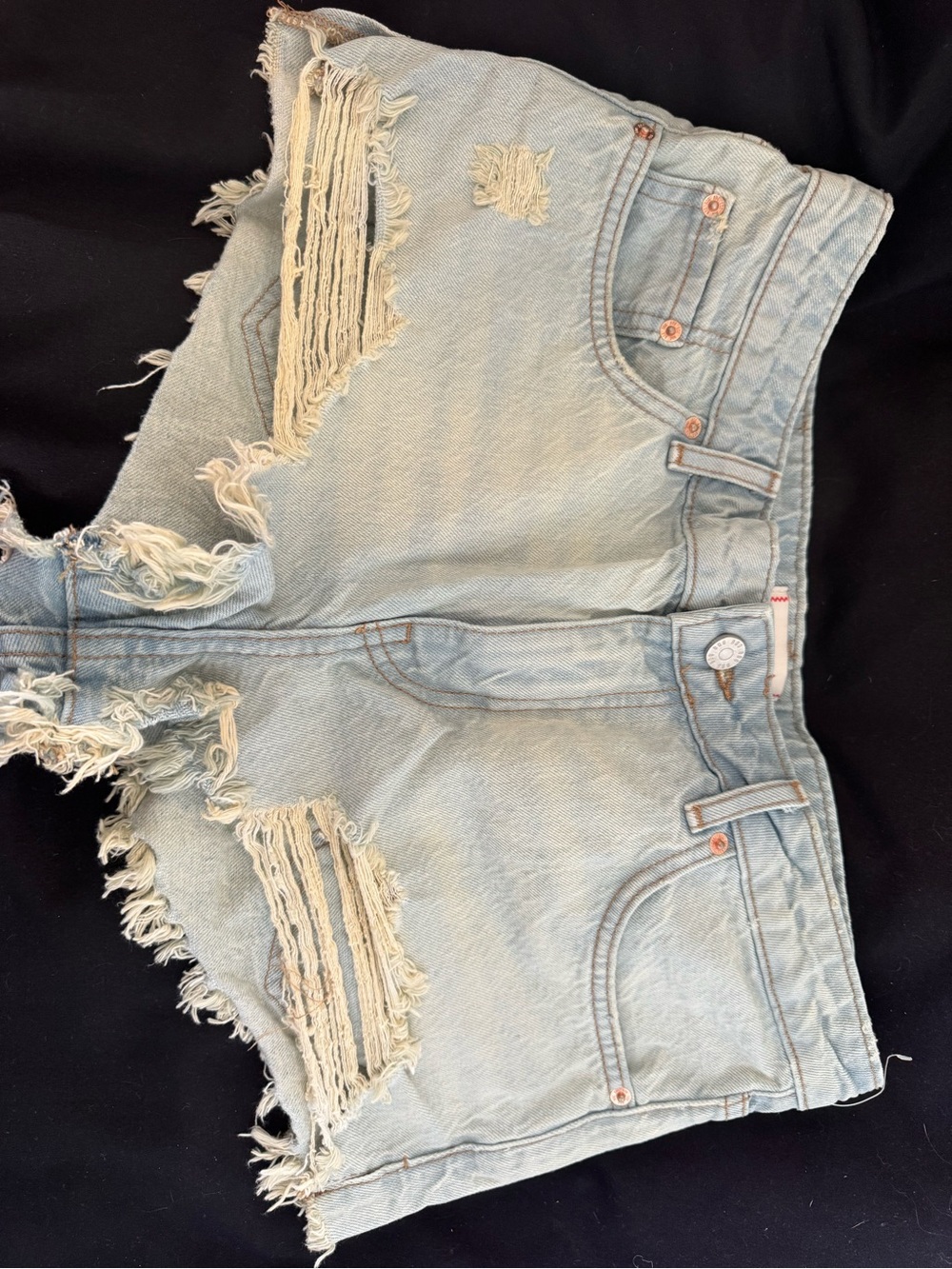 BDG Light Blue Distressed Denim Cutoff Shorts